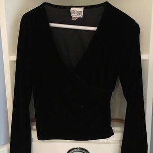 Vintage Black Wrap Top